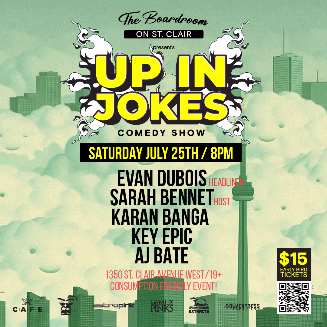 Up in Jokes Toronto Comedy Show at the Boardroom Comedy Club July 25th 2026